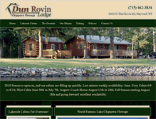 Tablet Screenshot of dunrovinlodge.com